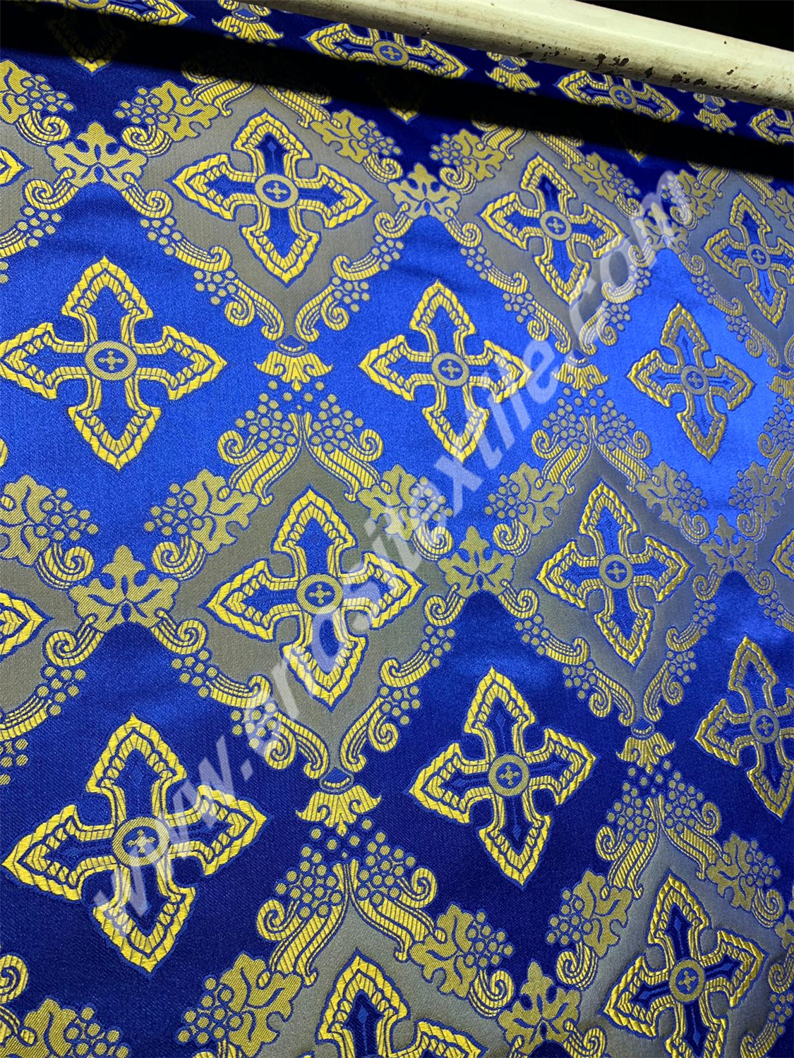 KL-055 Dark Blue-Gold Brocade Fabrics